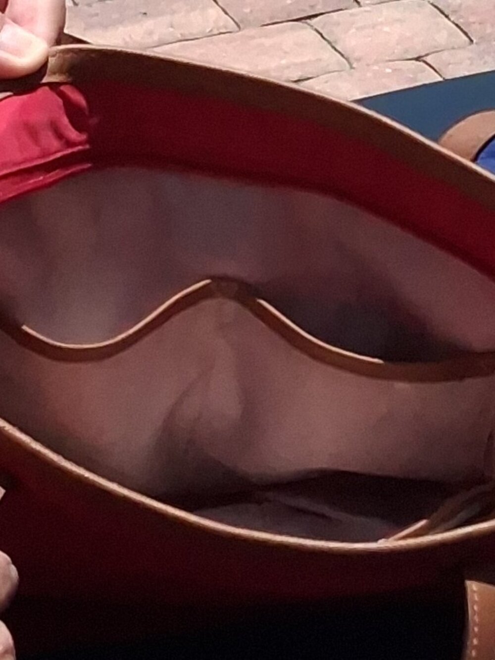Michael Kors Red Nylon Tote with Tan Saffiano Leather Trim — Style 30T2SKPT1C - Picture 14 of 16